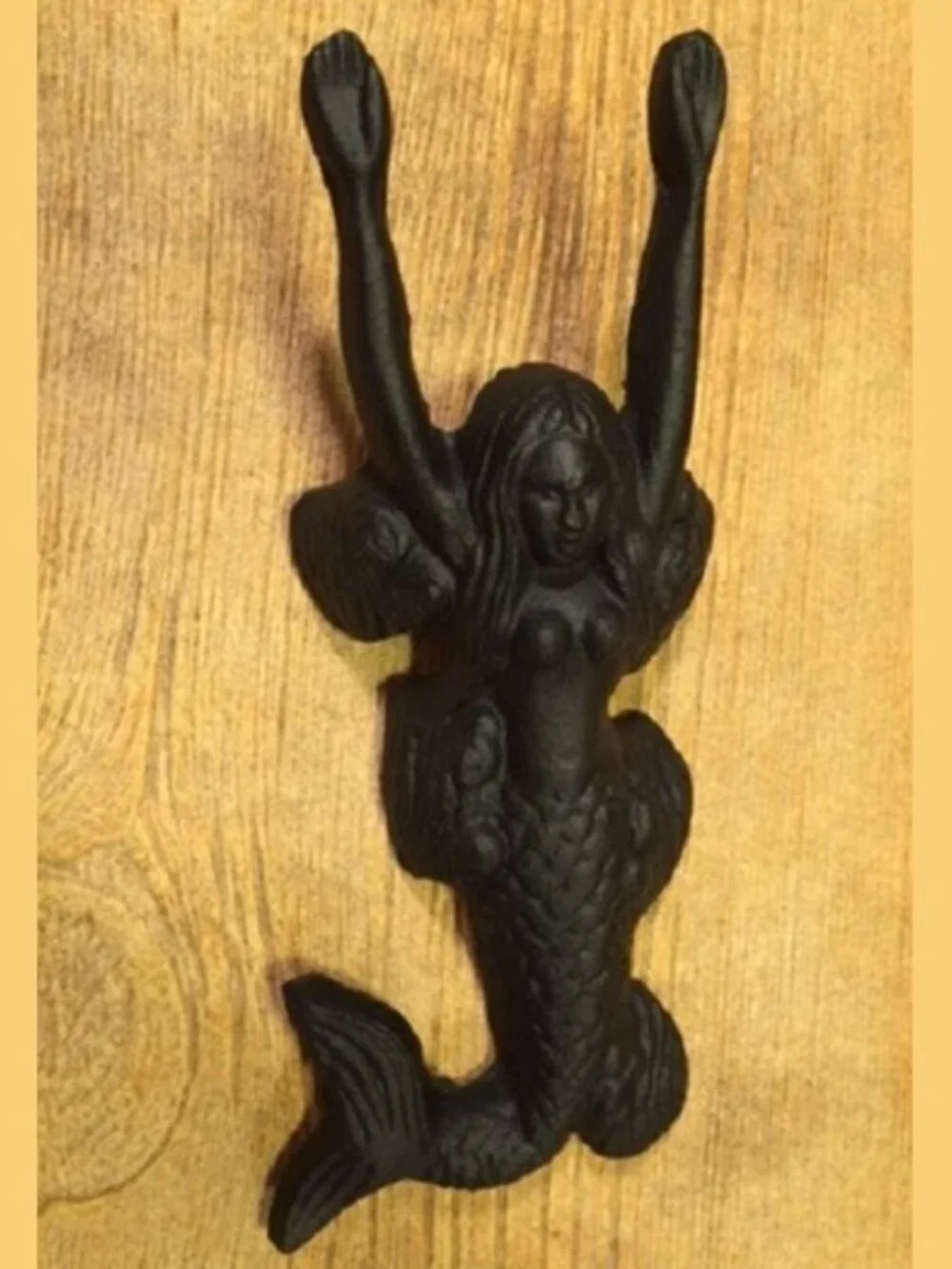 Black Cast Iron Mermaid Indoor Doorstop 2